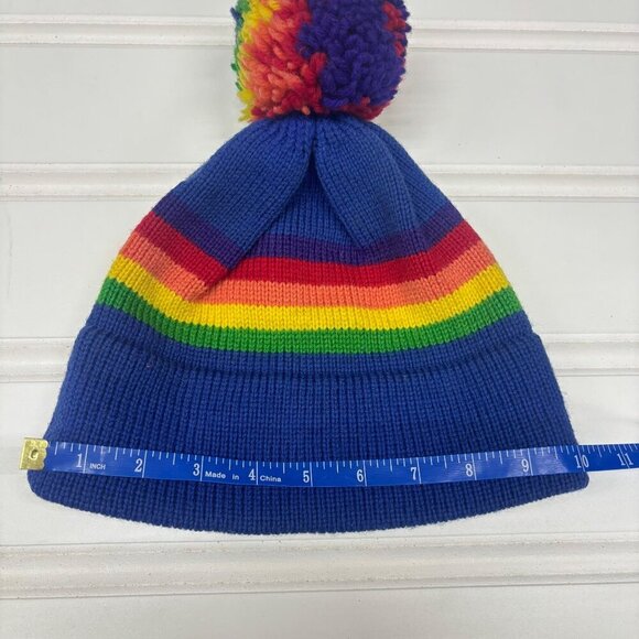 Vermont Originals Unisex Wool Ski Hat Handcrafted Rainbow PomPom - Picture 7 of 8